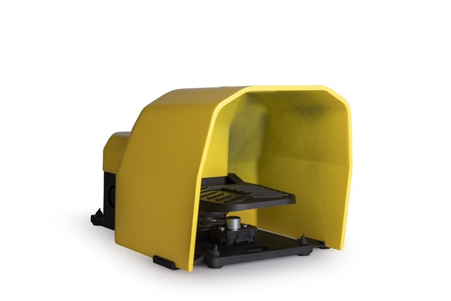 PDK Series Metal Protection (1NO+1NC)+2NC Double Step with Reset Single Yellow Plastic Foot Switch